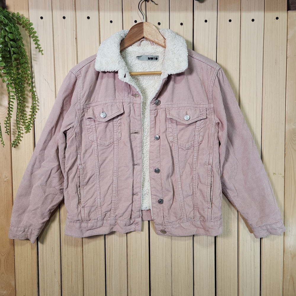Women's Jacket Top Shop Sherpa Linen Corduroy Jacket